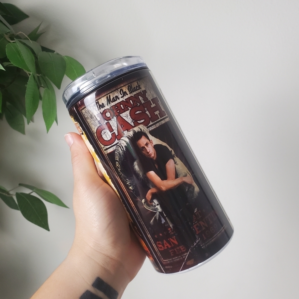 Country Rock N Roll Johnny Cash Travel Tumbler Stainless Steel 3/$30